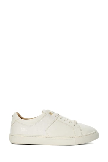 Dune London White Elodiie Material Mix Cupsole Trainers