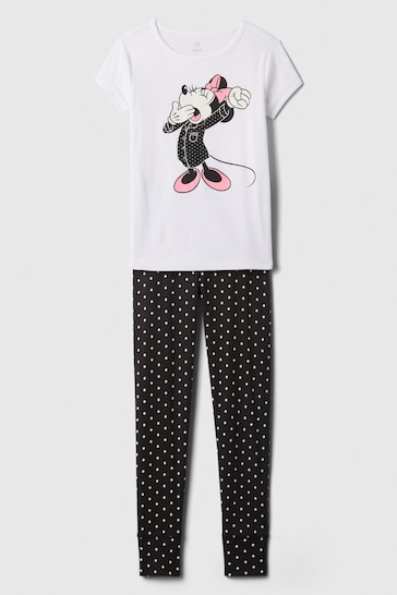 Gap Black and White Disney Minnie Mouse Organic Cotton Pyjama Set (4-13yrs)
