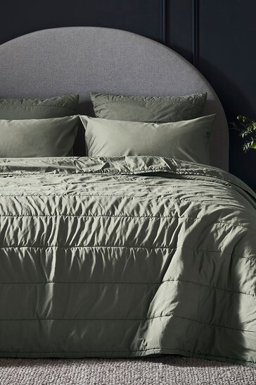 Bedfolk Set of 2 Green Luxe Cotton King Pillowcases