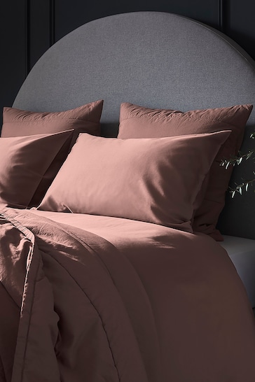 Bedfolk Set of 2 Orange Luxe Cotton Square Pillowcases