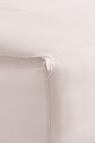 Bedfolk Pink Luxe Cotton Deep Fitted Sheet