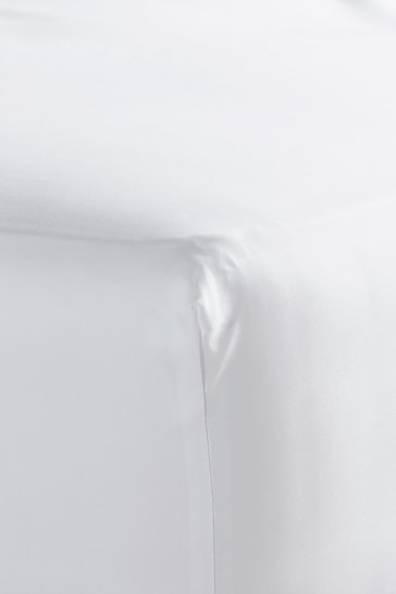 Bedfolk White Luxe Cotton Fitted Sheet