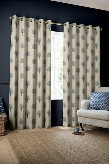 Emily Bond Navy Blue Yew Tree Made to Measure Curtains