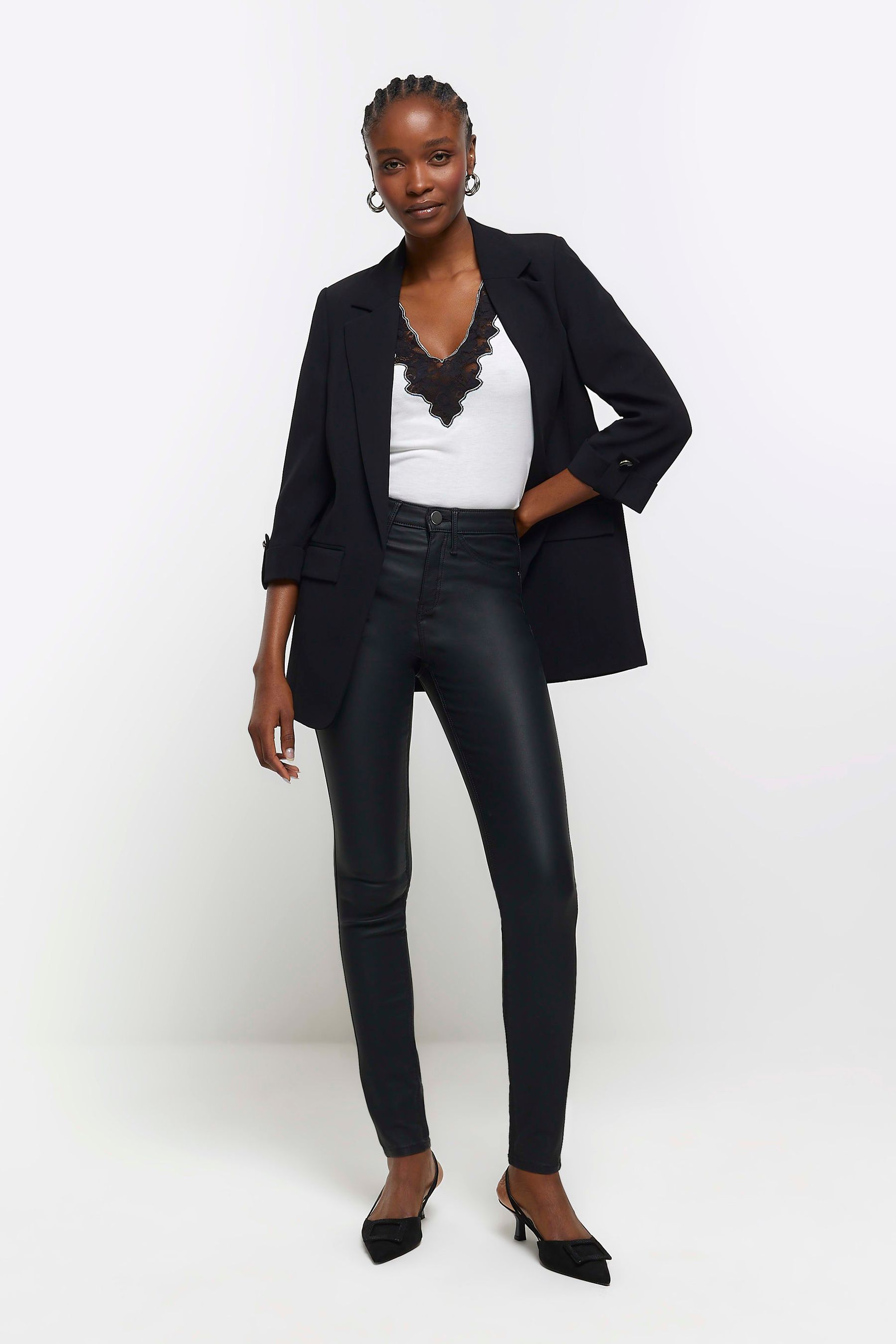 River island top coated jeans