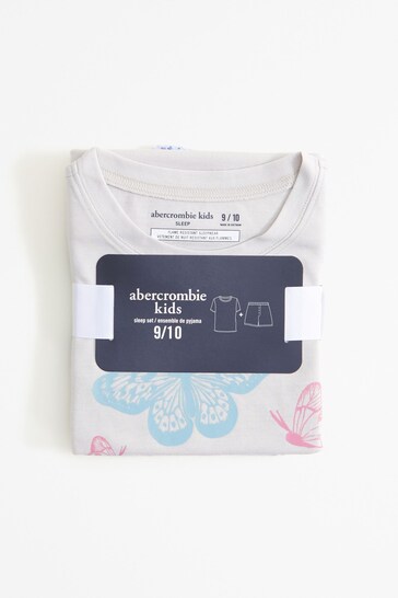 Abercrombie & Fitch Pink Sunset Print Logo Pyjama Shorts & Top Set