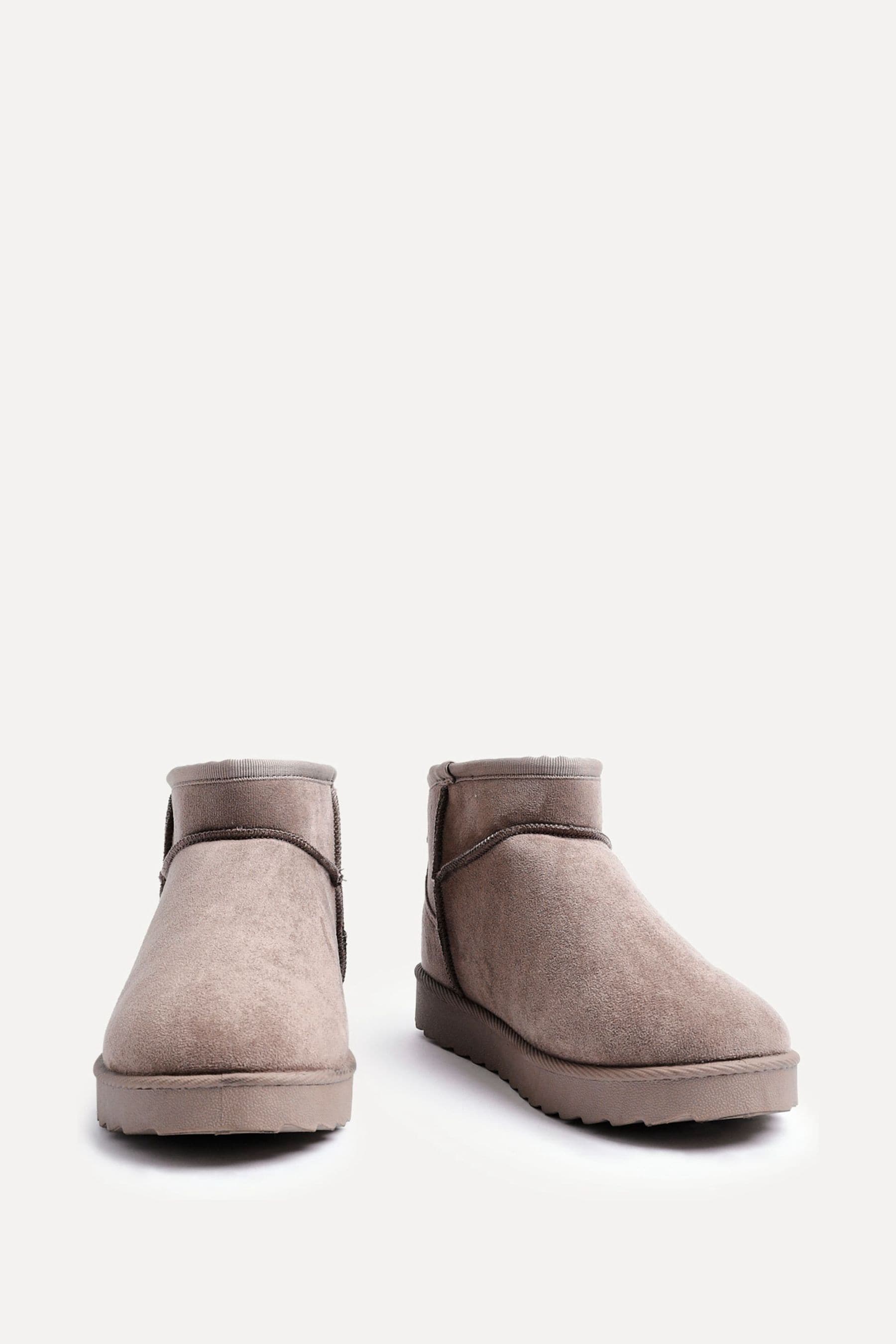 Buy Linzi Mocha Brown Mini Addy Faux Suede Faux Fur Lined Ankle