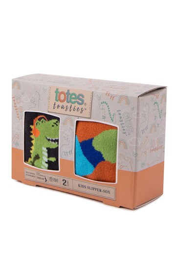 Totes Orange Toasties Childrens Original 2 Pack Socks