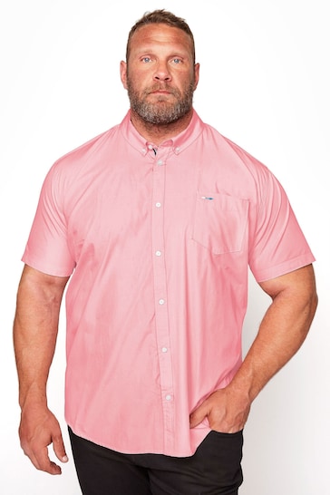 BadRhino Big & Tall Pink Short Sleeve Oxford Shirt