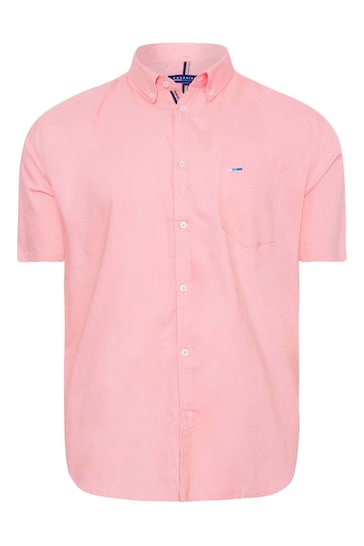 BadRhino Big & Tall Pink Short Sleeve Oxford Shirt