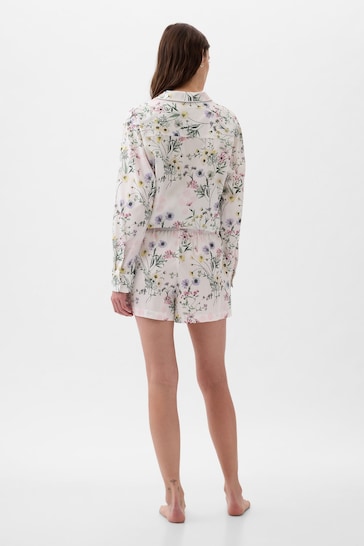 Gap White Floral Poplin Pyjama Shorts