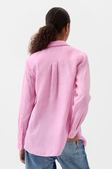 Gap Sugar Pink Linen Long Sleeve Oversized Shirt