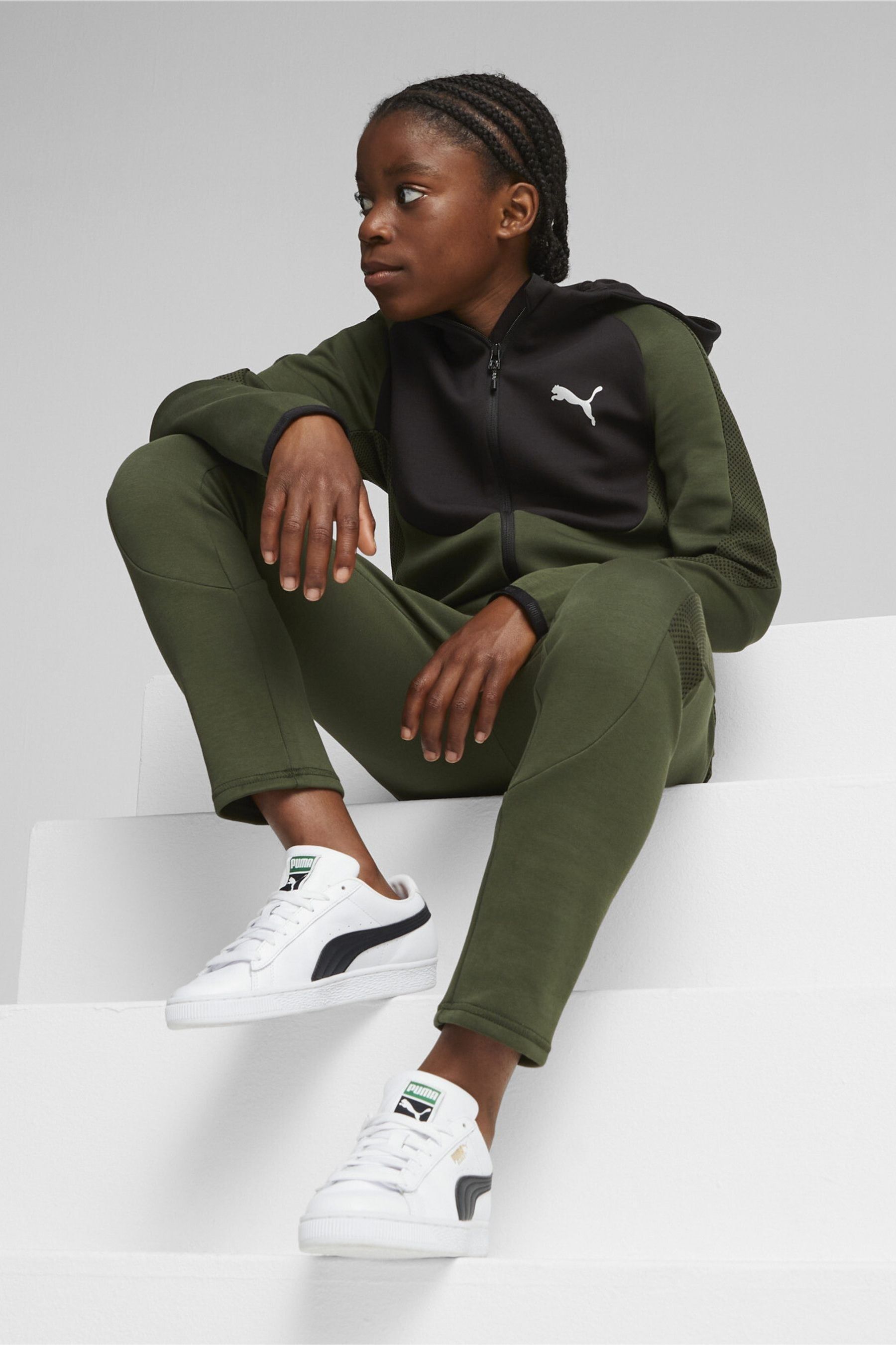 Puma green joggers online