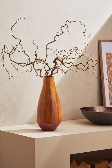 Orange Large Ceramic Reactive Glaze Vase