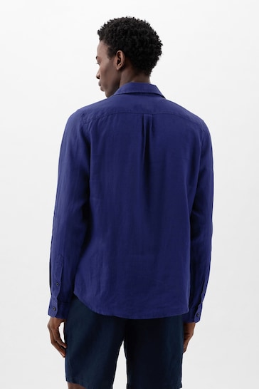 Gap Blue Long Sleeve Linen Cotton Shirt