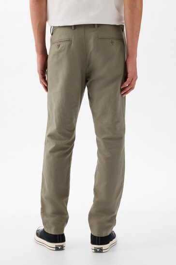 Gap Green Linen Blend Slim Fit Trousers