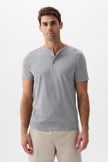 Gap Grey Everyday Soft Henley Short Sleeve T-Shirt