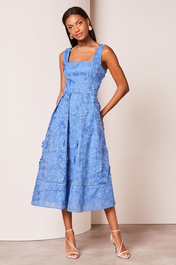 tory burch embroidered flared dress