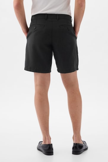 Gap Black Linen Cotton Flat Front Shorts