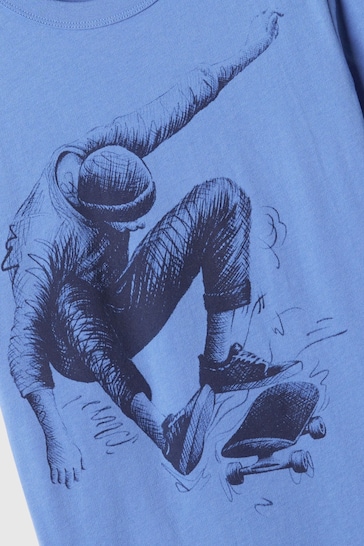 Gap Blue Skater Graphic Short Sleeve Crew Neck T-Shirt (4-13yrs)