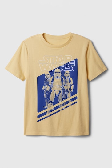Gap Yellow Star Wars Storm Trooper Graphic Short Sleeve Crew Neck T-Shirt (4-13yrs)
