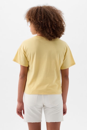 Gap Yellow Sequin Graphic Short Sleeve Crew Neck T-Shirt (4-13yrs)
