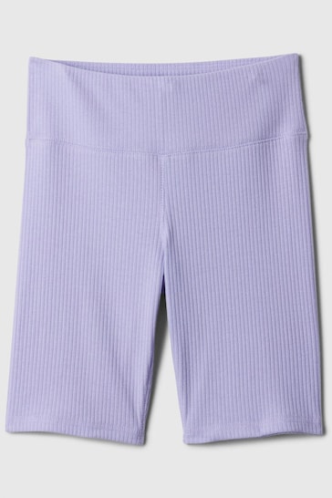 Gap Purple Ribbed Knit Pull On Bike Shorts (4-13yrs)