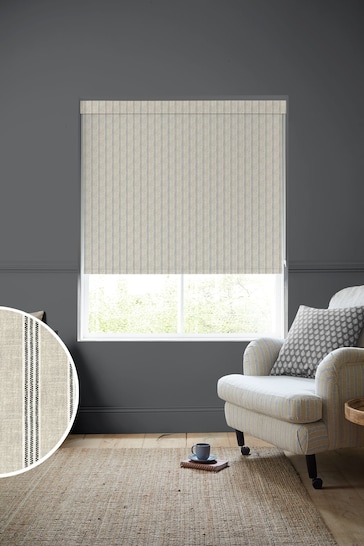 Emily Bond Charcoal Grey George Stripe Made To Measure Roller Blind