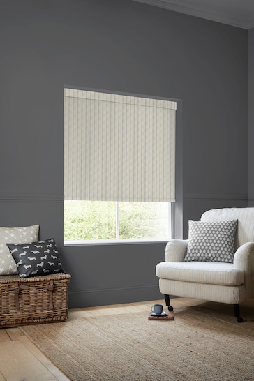 Emily Bond Charcoal Grey George Stripe Made To Measure Roller Blind