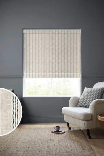 Emily Bond Charcoal Grey George Stripe Made to Measure Roman Blinds