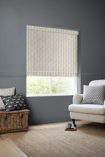 Emily Bond Charcoal Grey George Stripe Made to Measure Roman Blinds