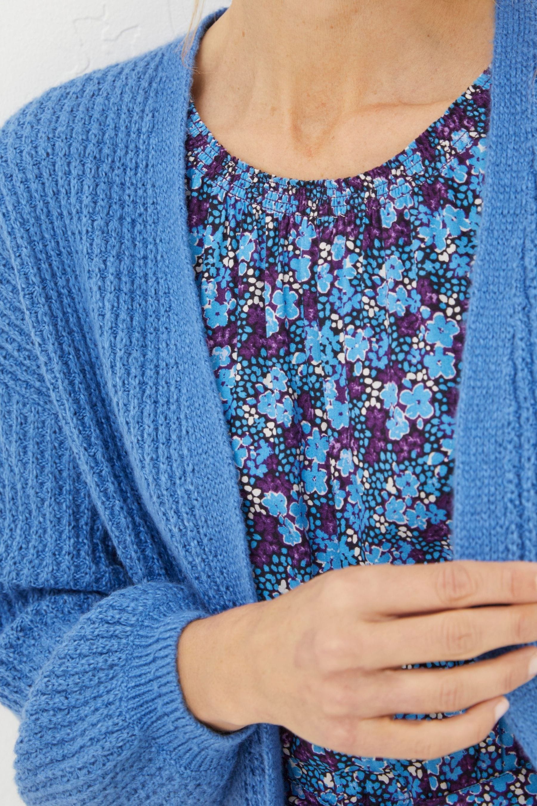 FatFace Anna Blue Cardigan