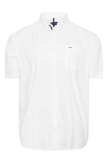 BadRhino Big & Tall White Short Sleeve Oxford Shirt