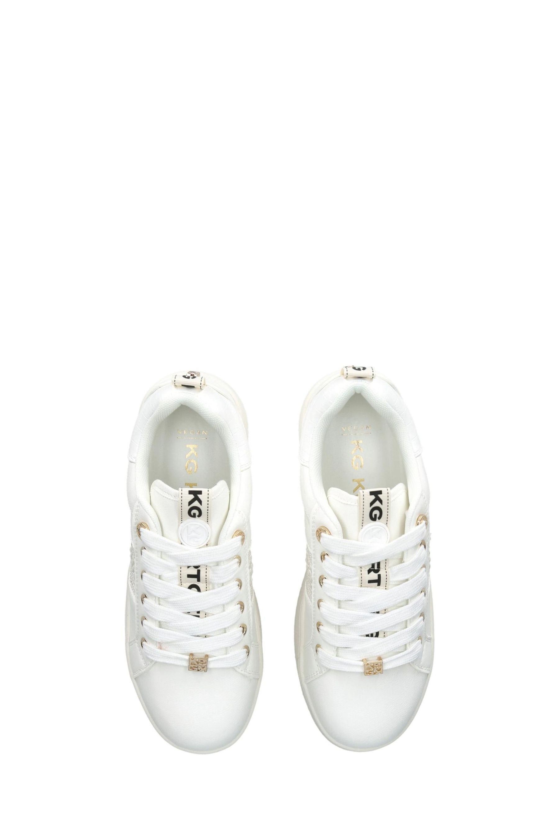 Buy KG Kurt Geiger White Leslie Lace Up Pearl Trainers from the