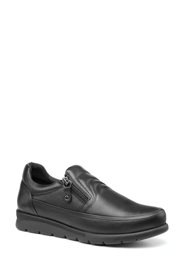 Hotter Black Motion Slip-On/Zip Regular Fit Shoes