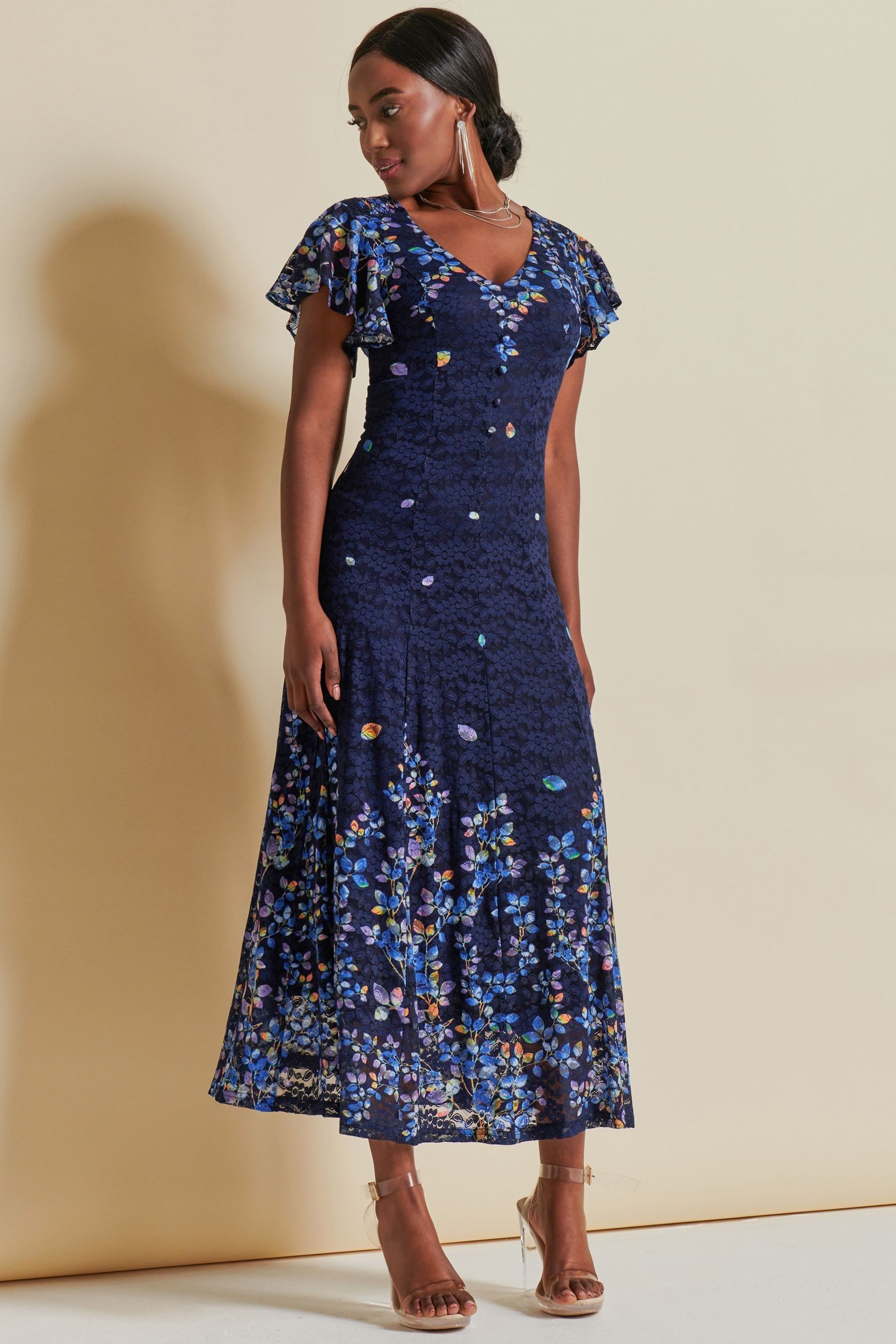 Jolie moi blue lace dress hot sale