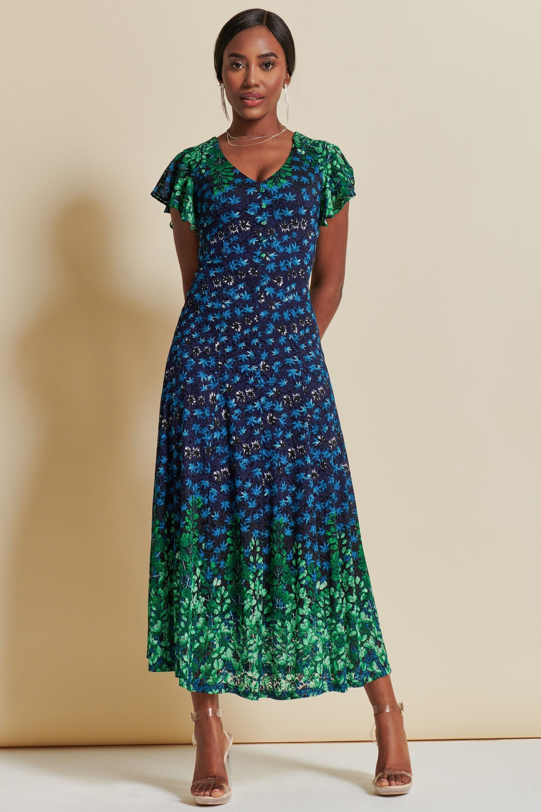 Jolie moi green lace dress discount