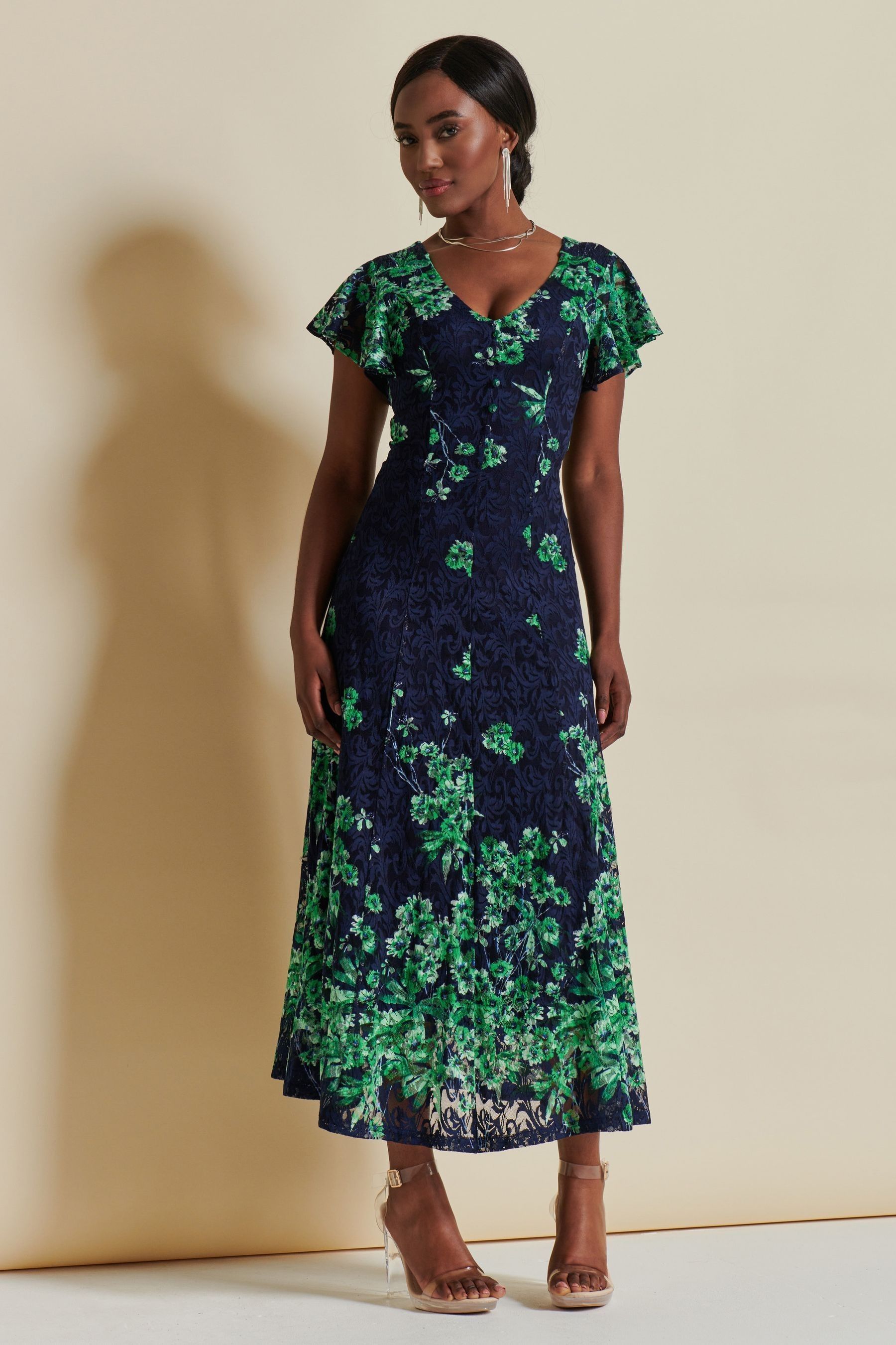 Fit and flare maxi dress uk discount