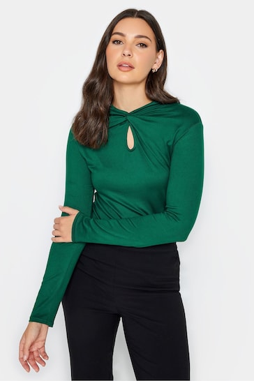 Long Tall Sally Green Twist Front Keyhole Top