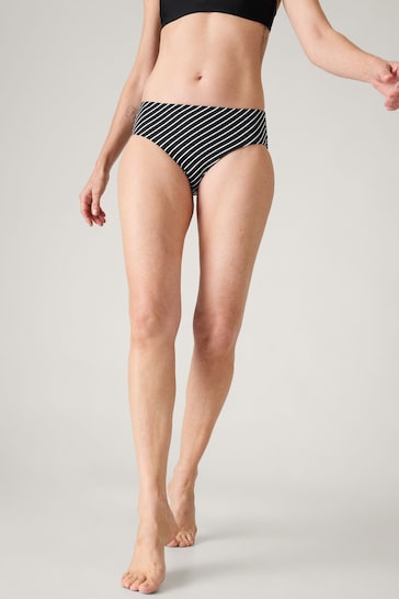 Athleta Black/White Stripe Clean Full Swim Bottom Bikini