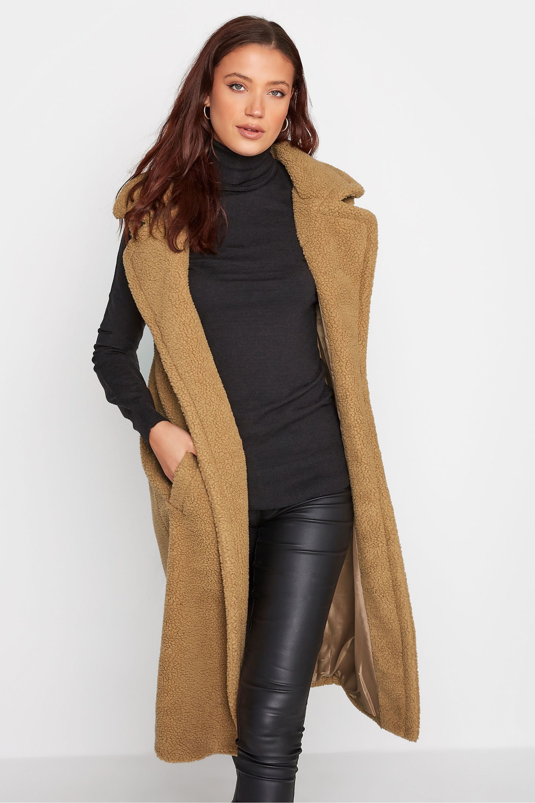 Long discount gilet camel