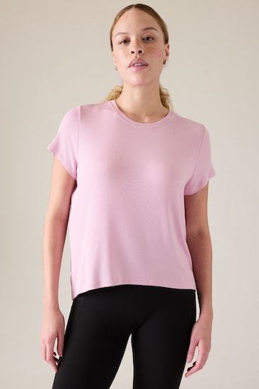 Athleta Pink With Ease Rib T-Shirt
