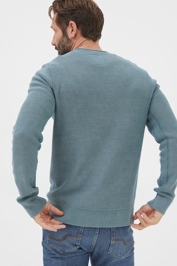 FatFace Green Berwick Washed Crew Jumper