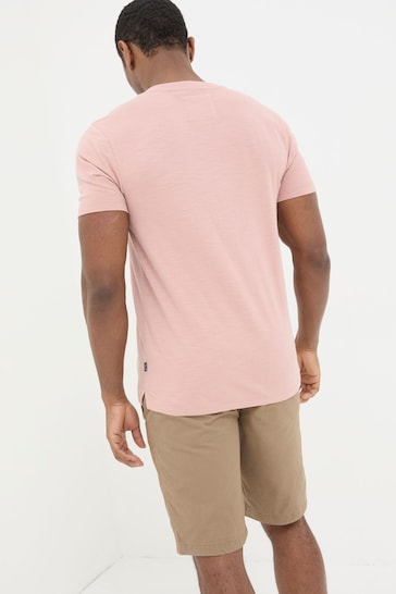 FatFace Pink Woodside Slub Henley T-Shirt