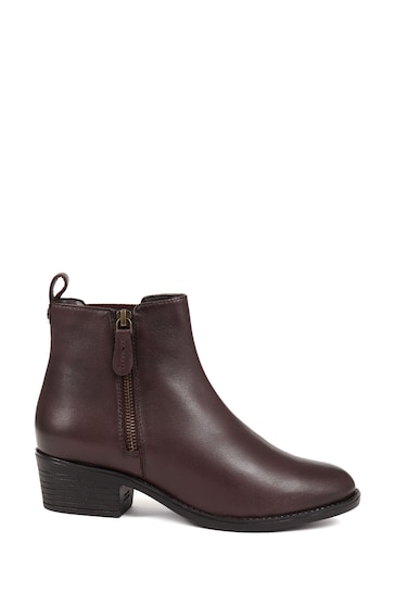 Pavers Van Dal Leather Heeled Chelsea Brown Boots