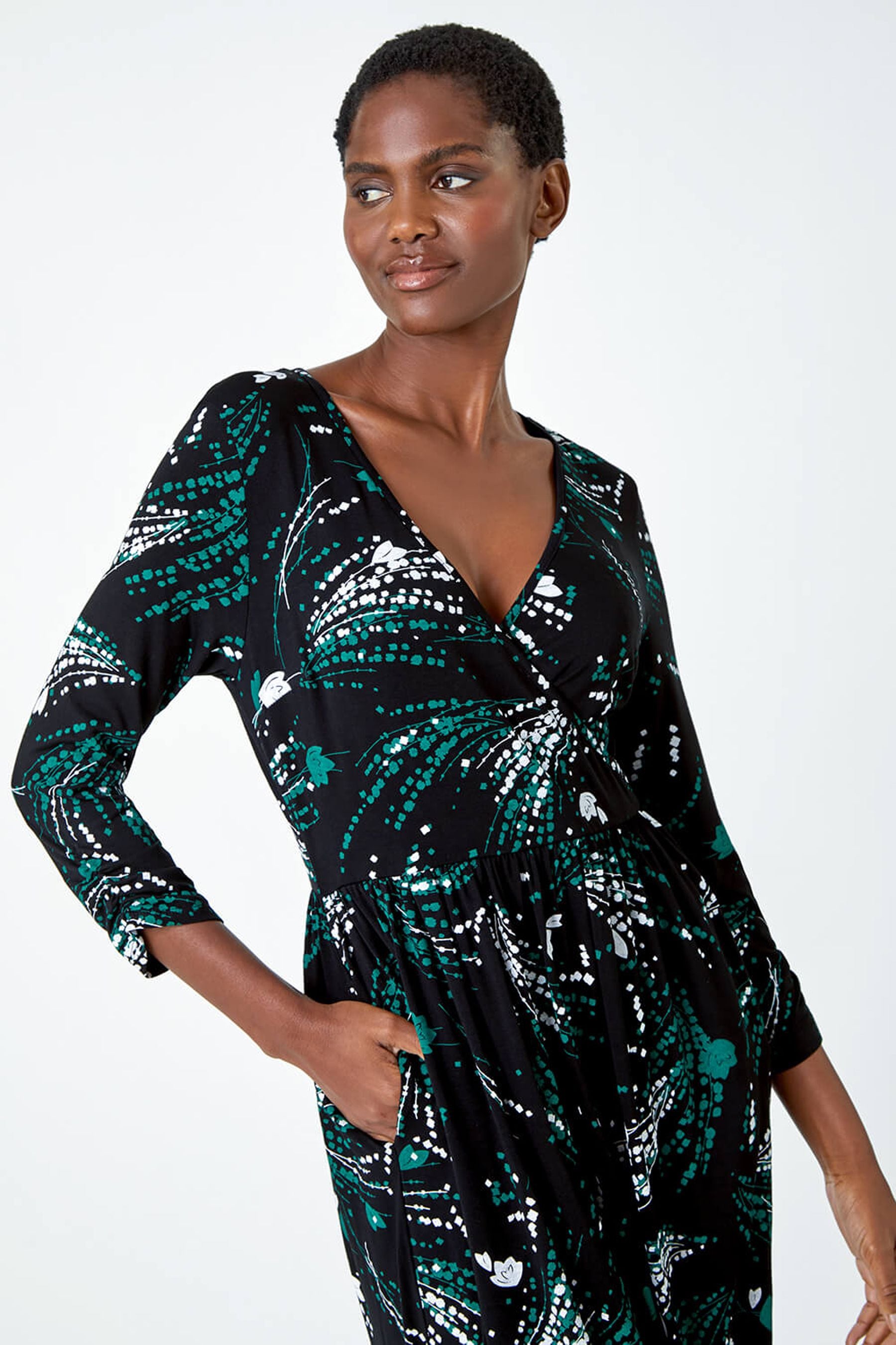 Wrap dress stretch best sale