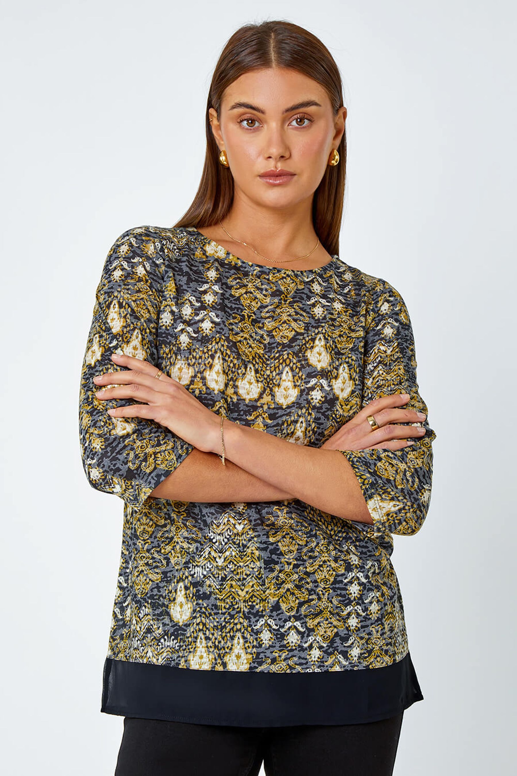 Chiffon clearance hem top
