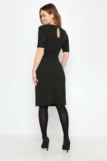 M&Co Black Petite Pleat Detail Dress