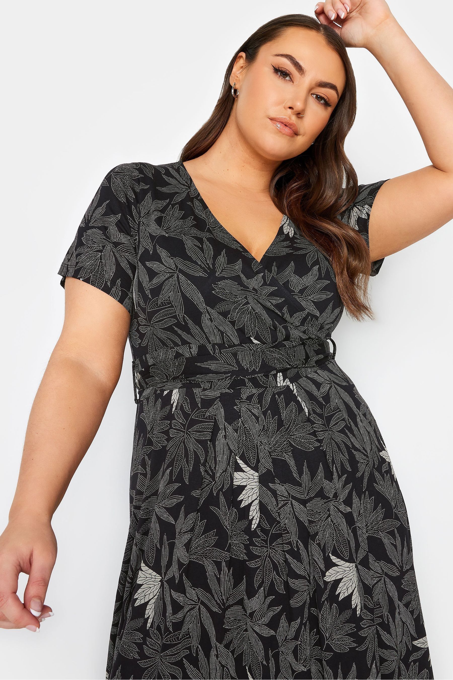 Dark grey wrap dress hot sale