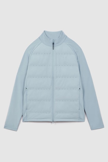 Reiss Blue Silver Cruze Castore Water Repellent Hybrid Quilted Jacket