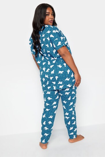 Yours Curve Green Tapered Pyjamas Set